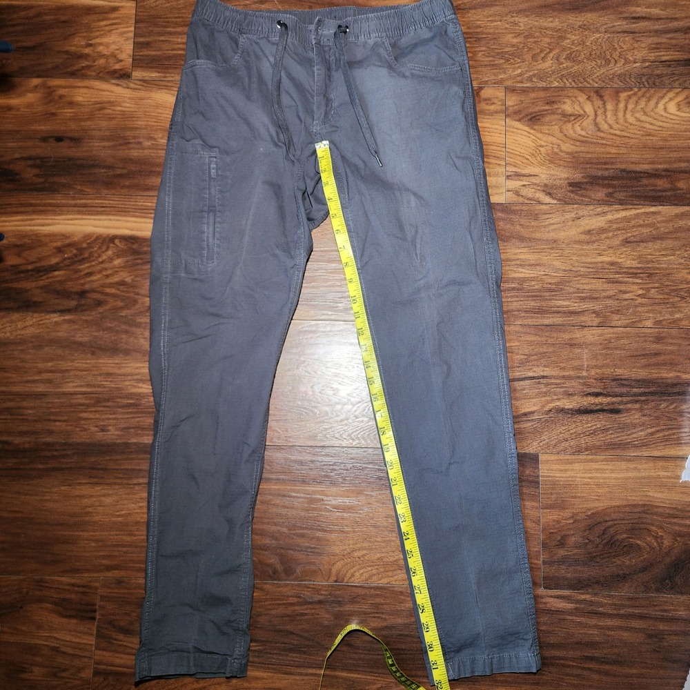 BYLT Basics Mens Everyday Ripstop Pant Charcoal Grey Elastic Waist Size Large